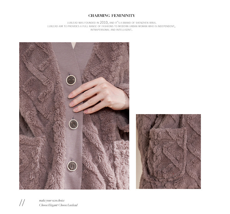 提花开衫--米白——