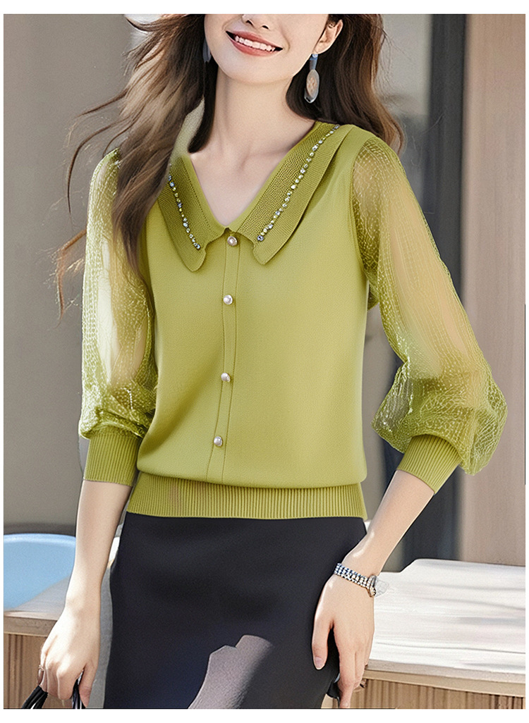 商品详情图_实拍！实拍！有大图！2025秋冬新V领针织上衣蕾