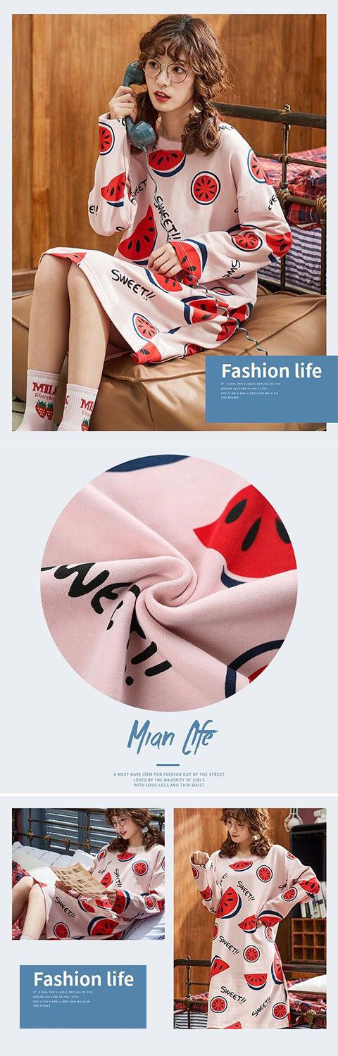 长袖睡裙详情图