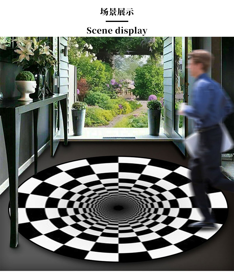 地垫地毯,视觉地毯,客厅地毯,卧室地毯,跨境地毯,沙发茶几垫,眩晕地毯