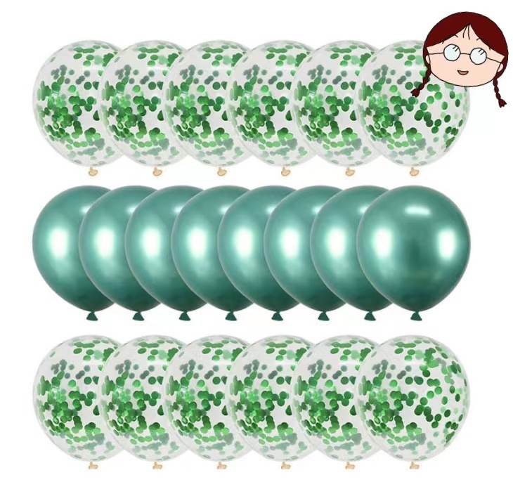 金属深绿+绿色亮片