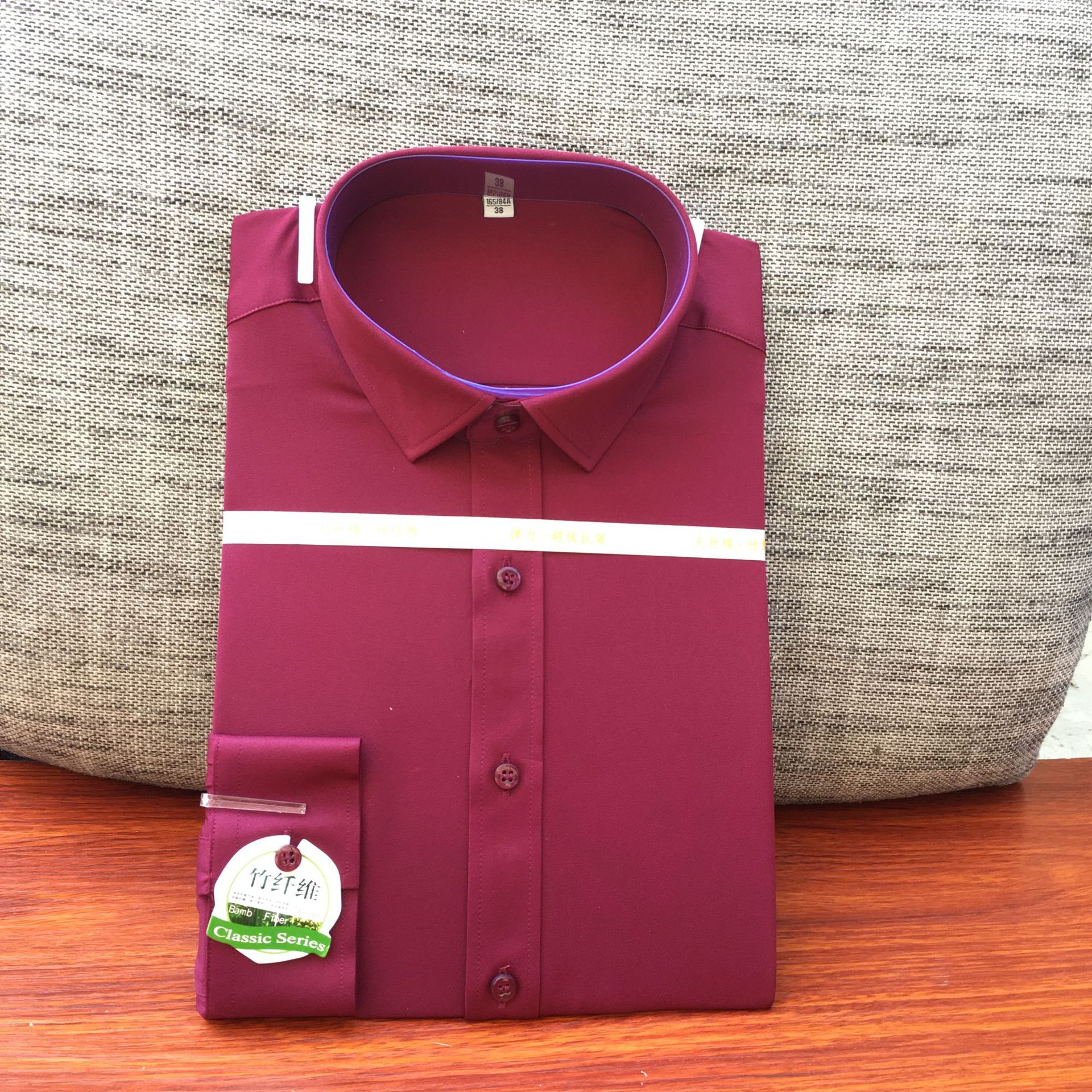 160-7 男长袖酒红色-1