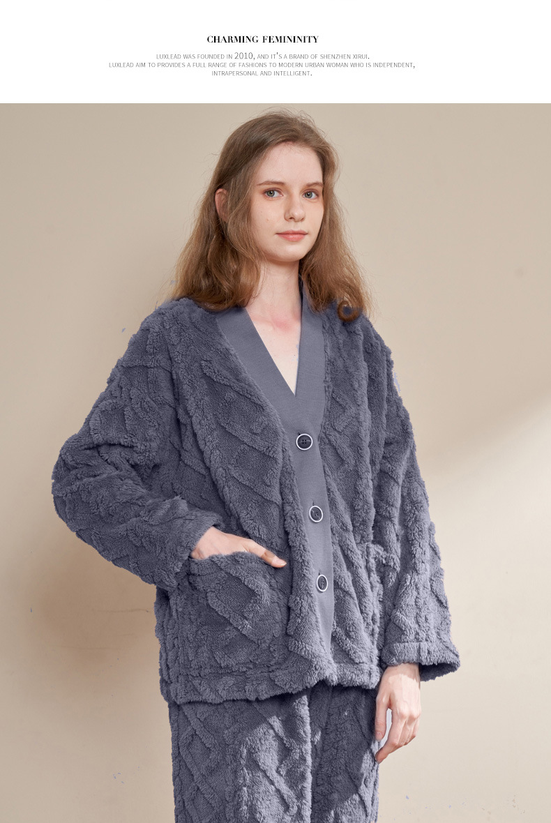 提花开衫--米白——