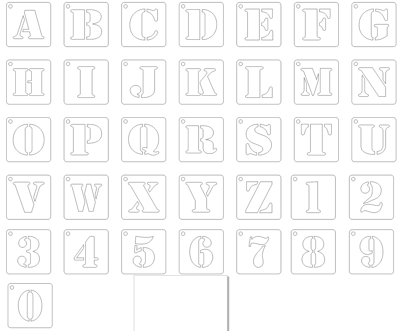 粗大体字母数字36