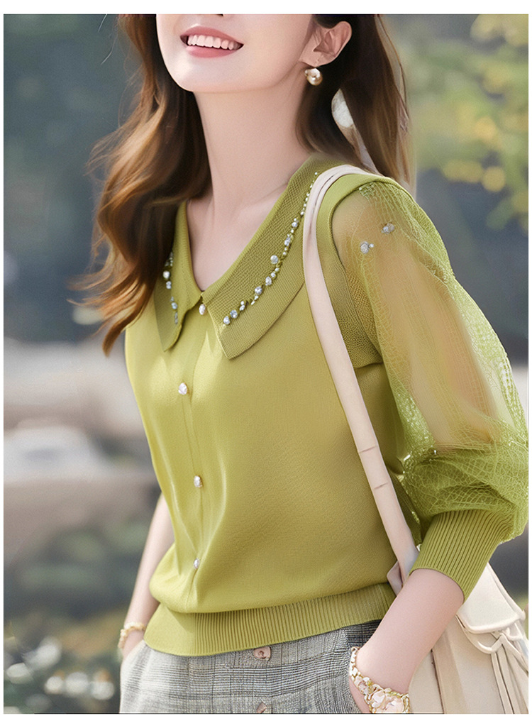 商品详情图_实拍！实拍！有大图！2025秋冬新V领针织上衣蕾