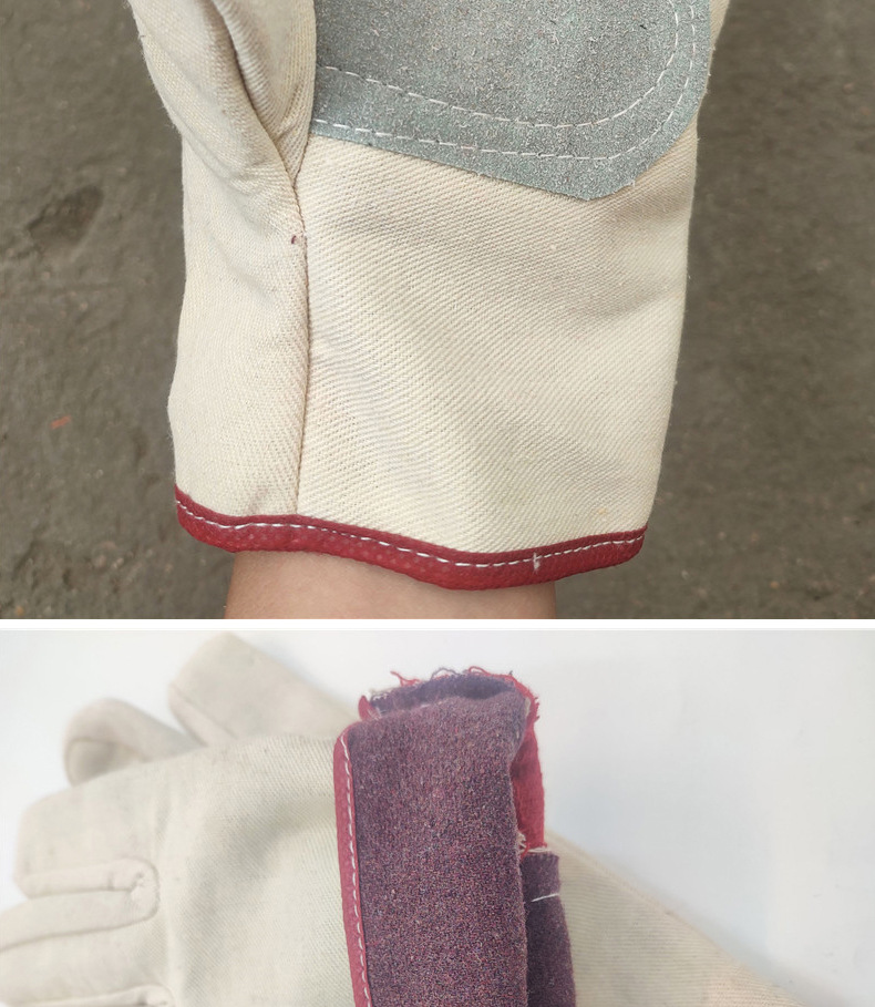 双层铁路加掌帆布手套劳保耐磨工作焊工专用防油加厚防