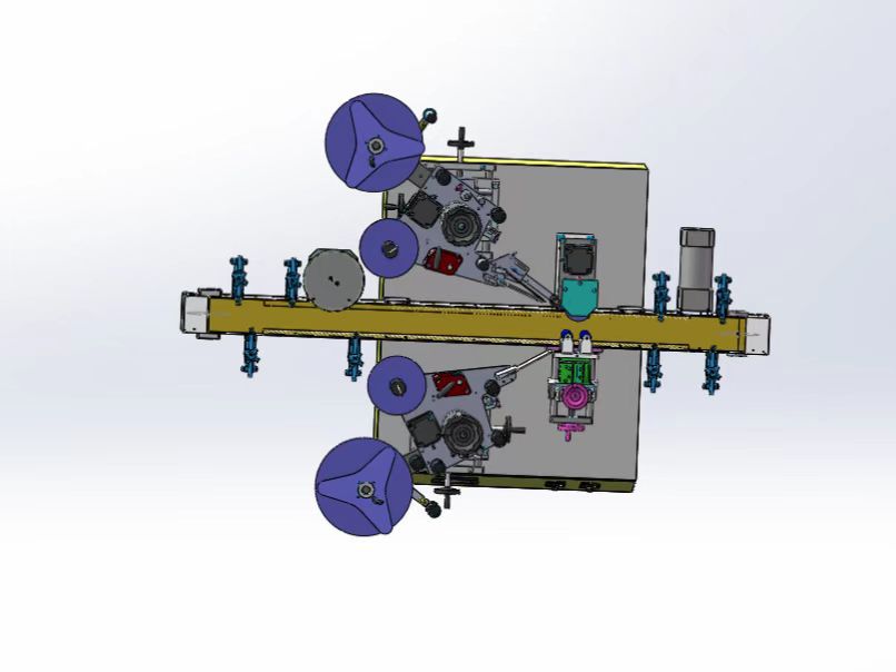 桌面式双侧面圆瓶俯视图