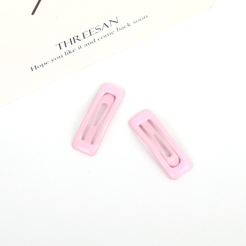 糖果色3cm迷你方形bb夹夏季儿童碎发马卡龙色边夹发饰刘海夹