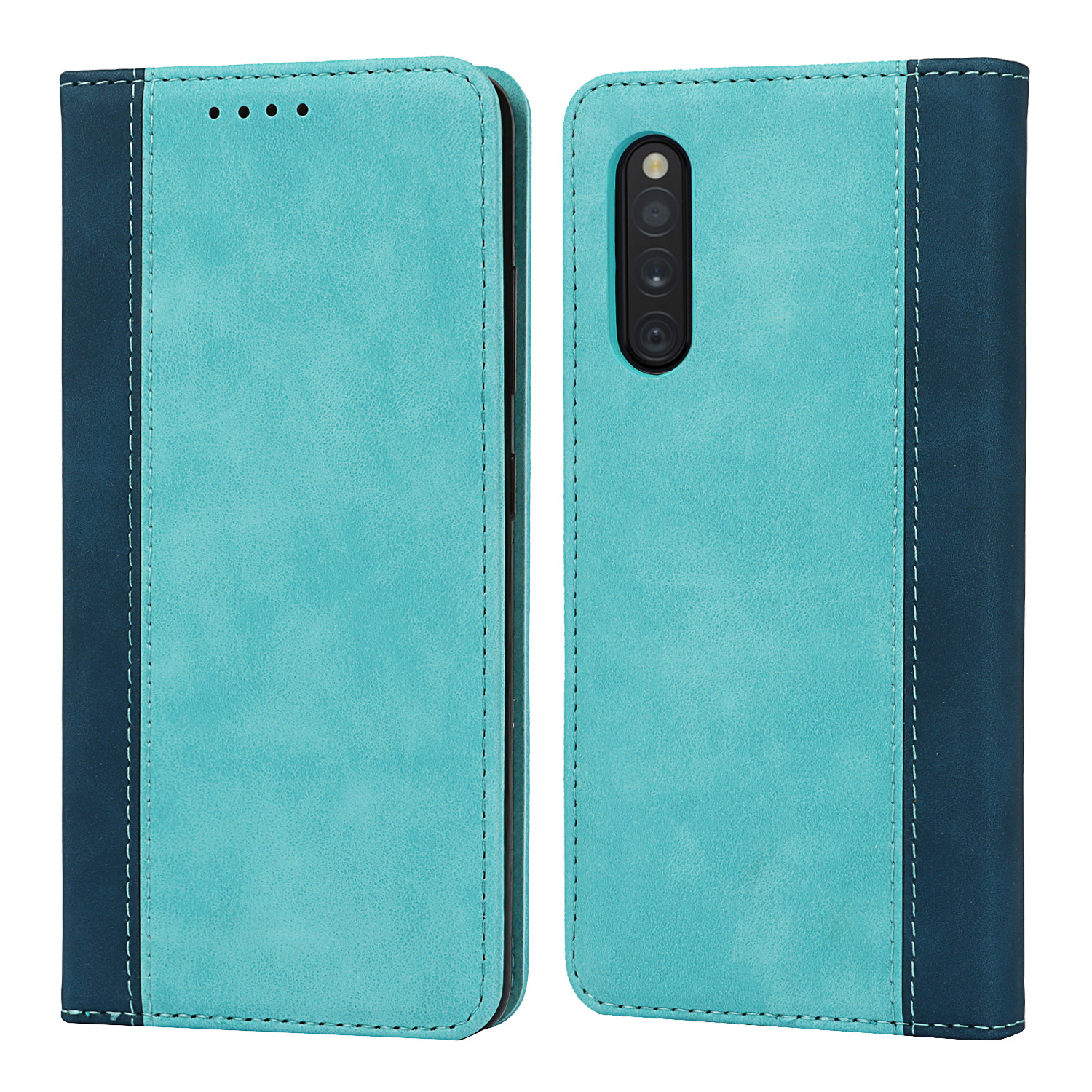 三星A41 日版 拼色小牛纹强磁皮套