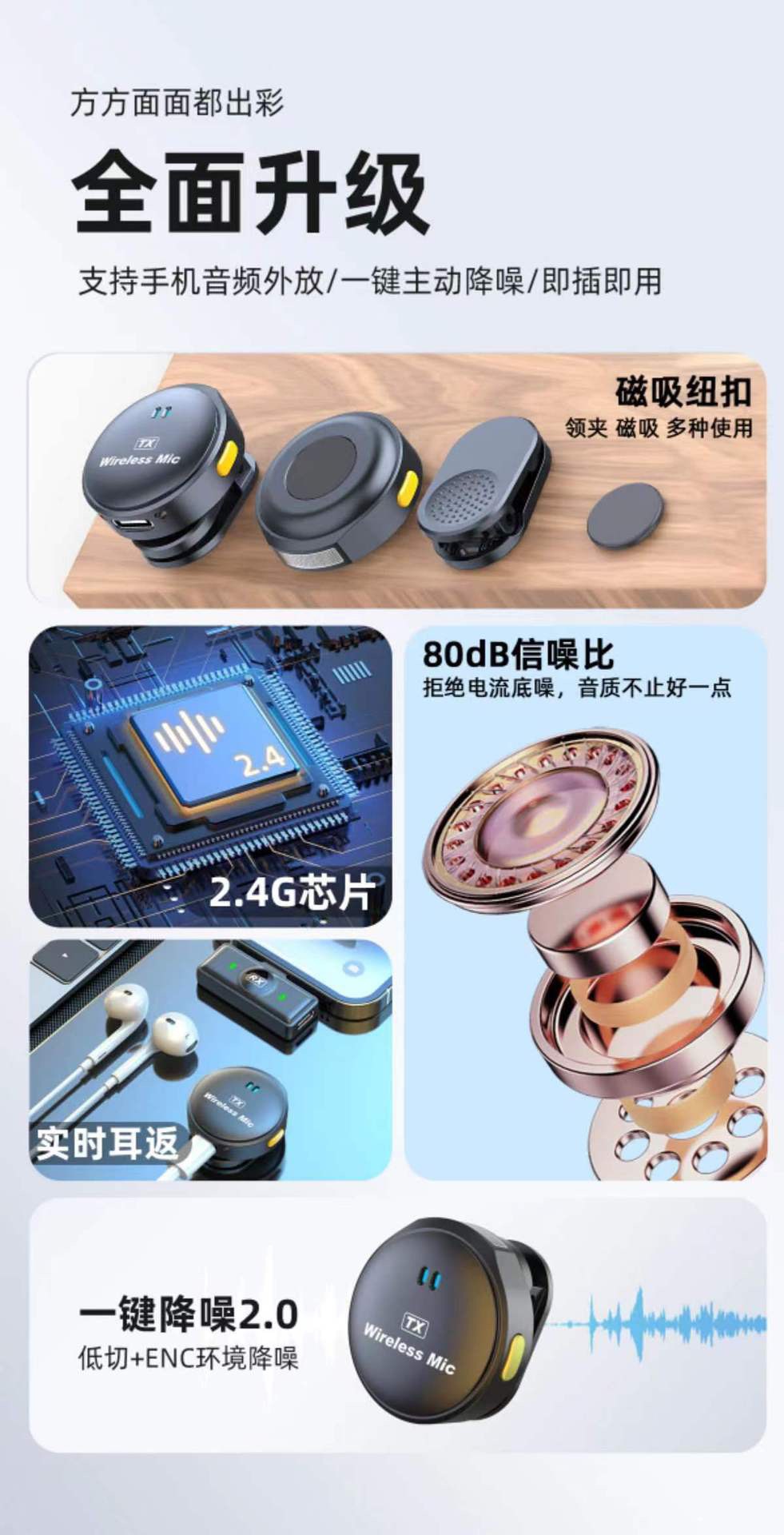 纽扣无线领夹麦