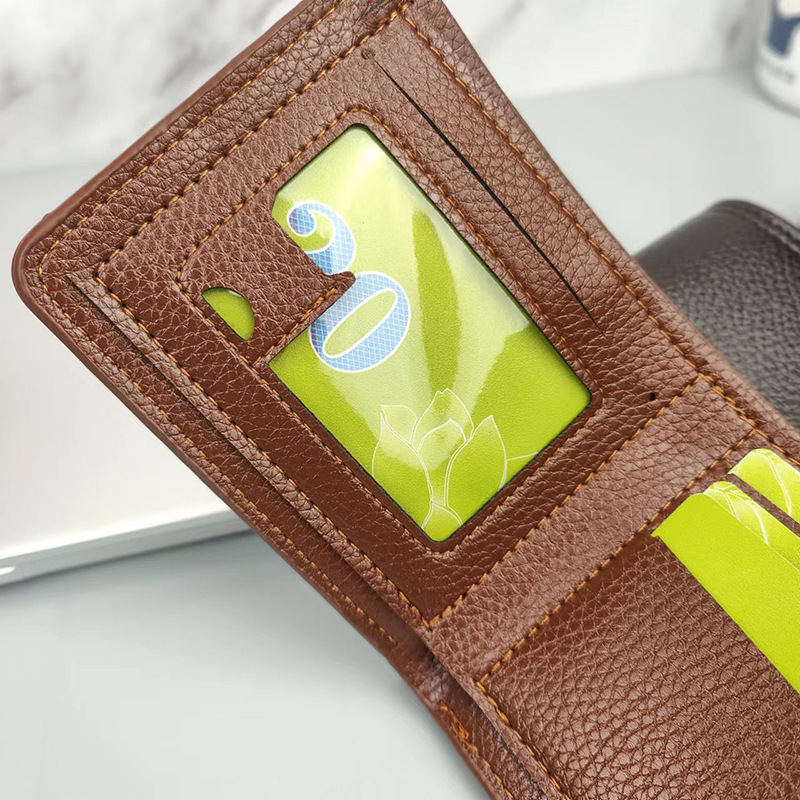 新款商务男士钱包带拉链软皮橫款搭扣男钱夹大容量短钱包_2