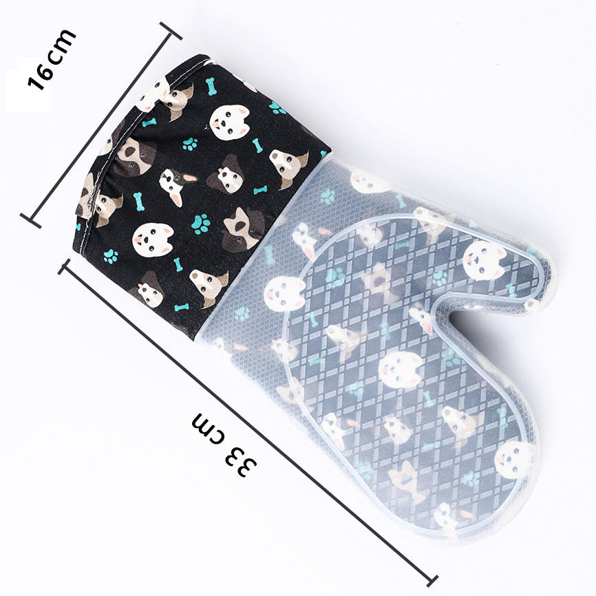 小狗图案硅胶手套