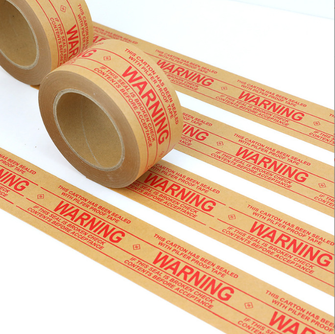 免水牛皮纸胶带红字WARNING 6CM