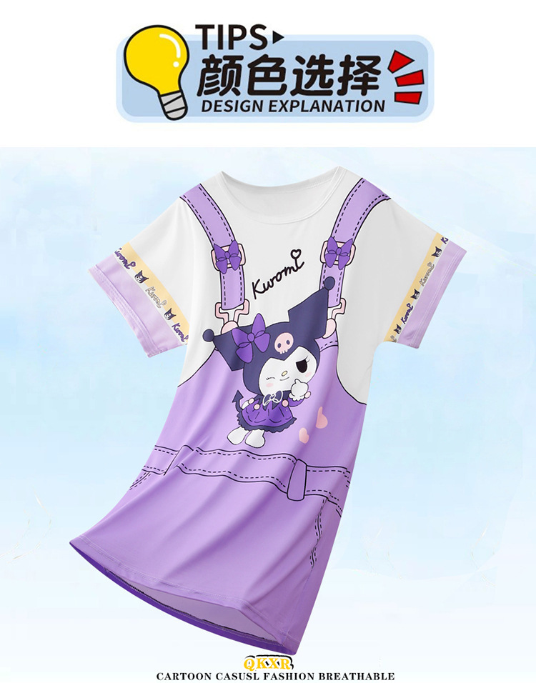 商品详情图_东南亚儿童睡衣夏季女童睡裙短袖可爱公主女孩大童洋