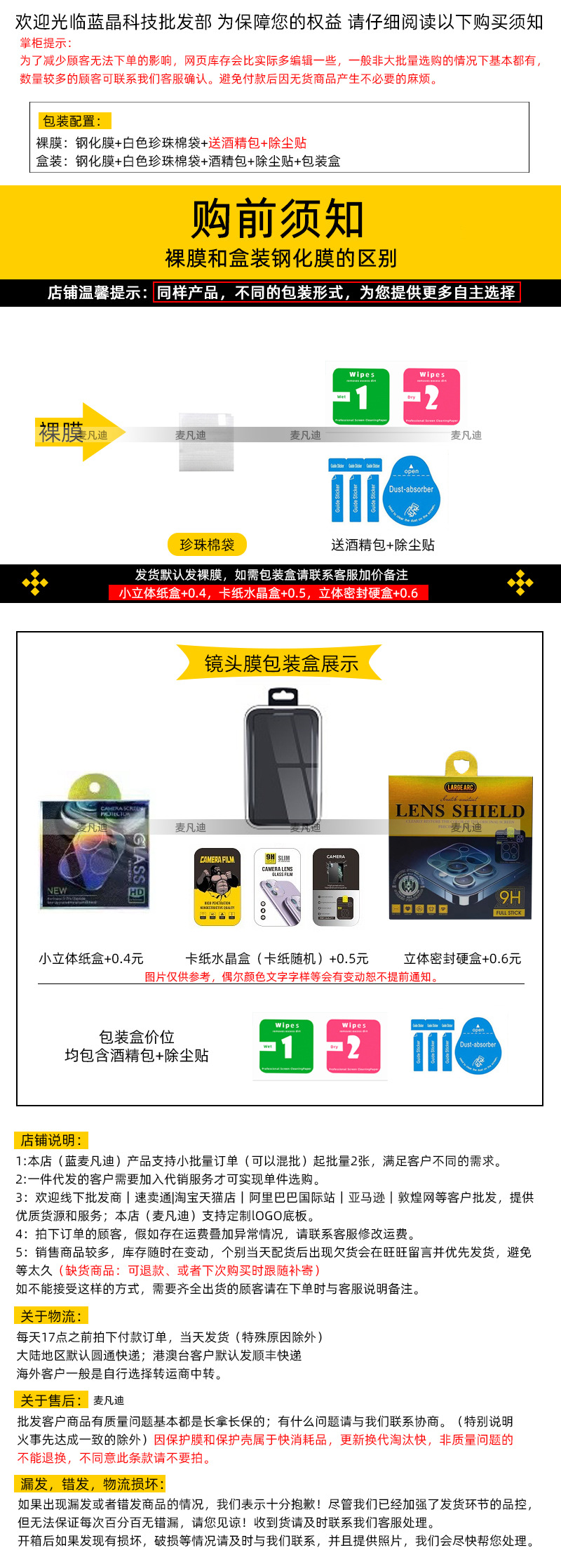 镜头膜包装详情