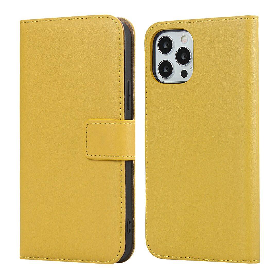 苹果iPhone12promax平纹真皮钱包皮套