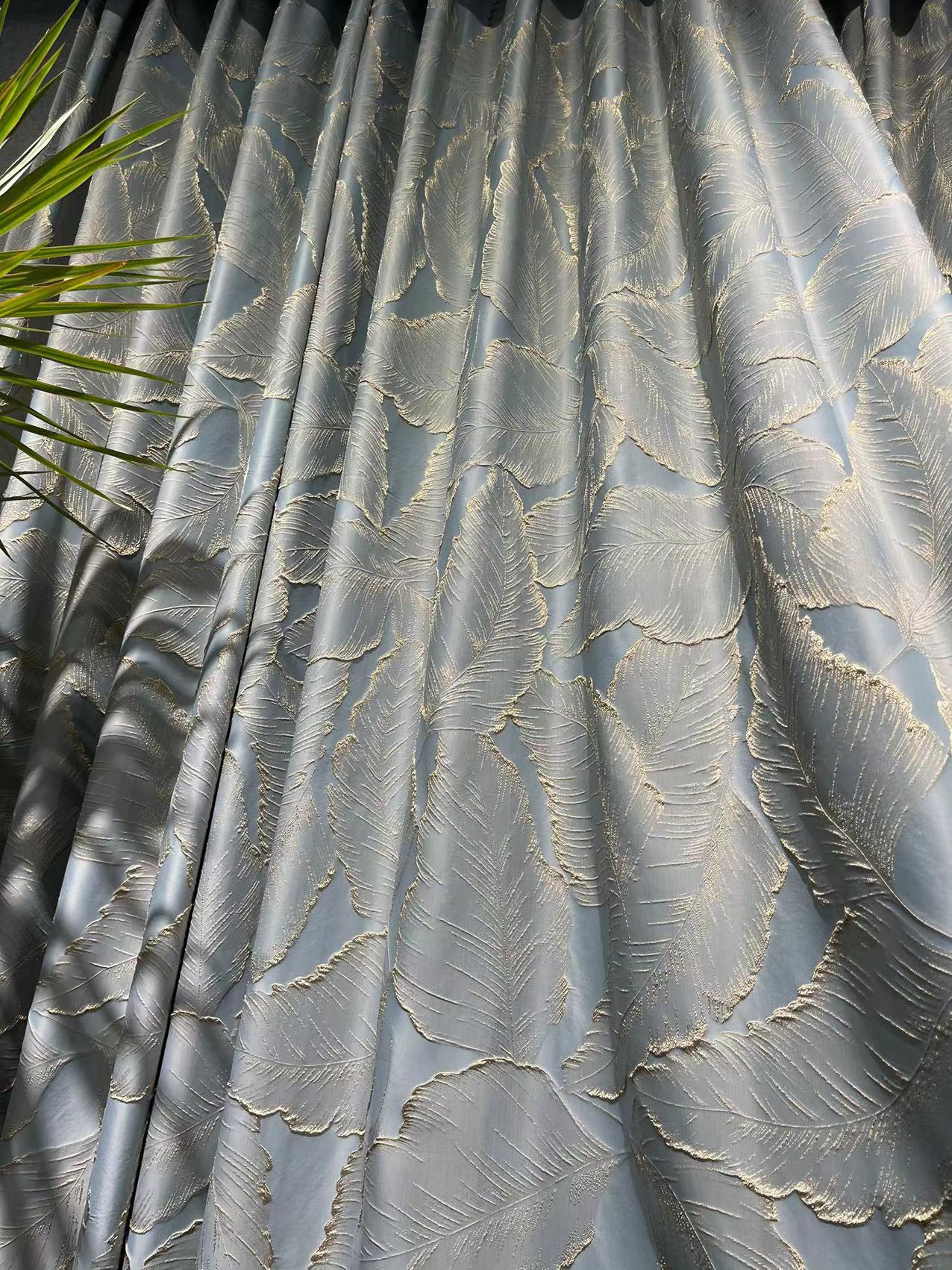 轻奢复古金丝叶子帘