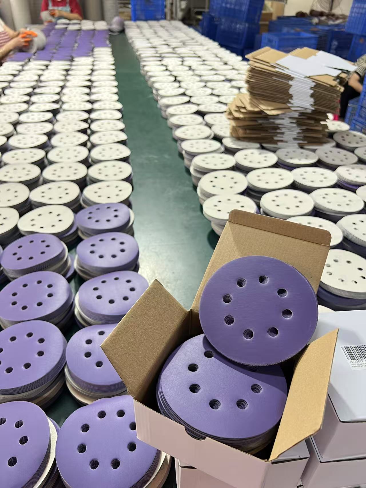 5寸8孔紫色陶瓷砂纸