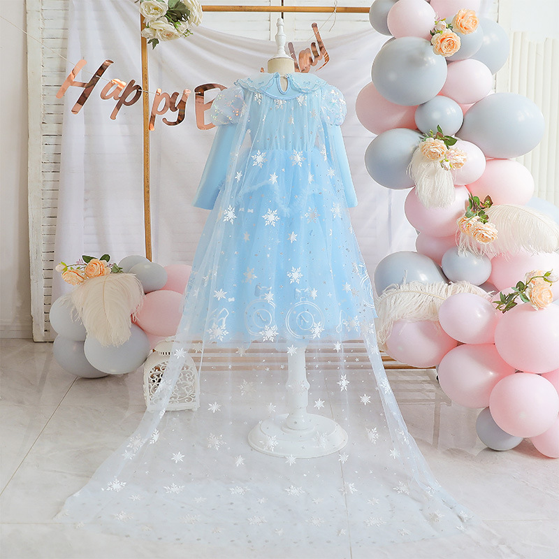 9104#蓝色-长披风