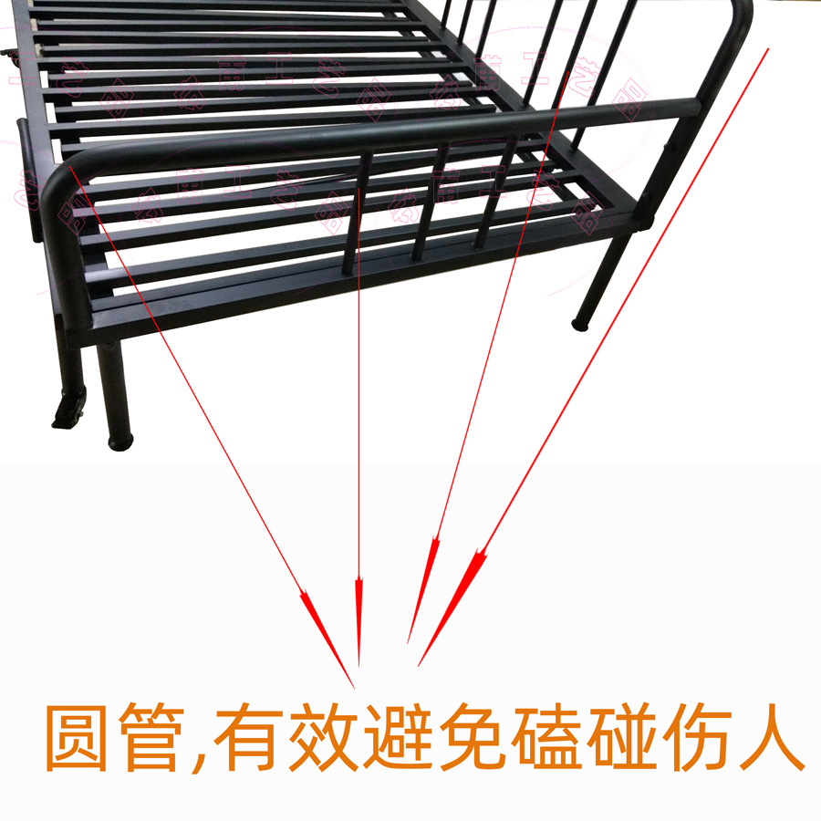 推拉式铁艺沙发床架  伸缩拉出双人床 避开墙角踢脚线