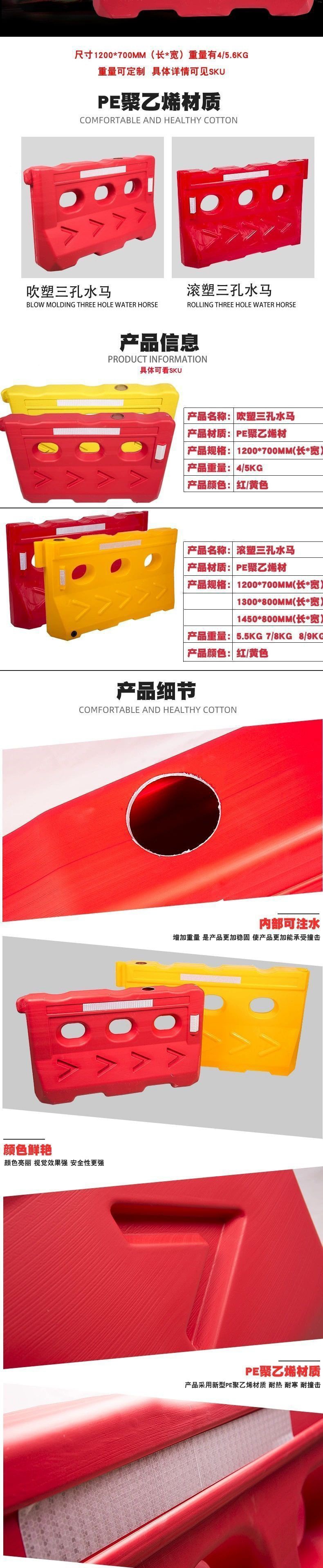 全新料三孔水马塑料水详情图03