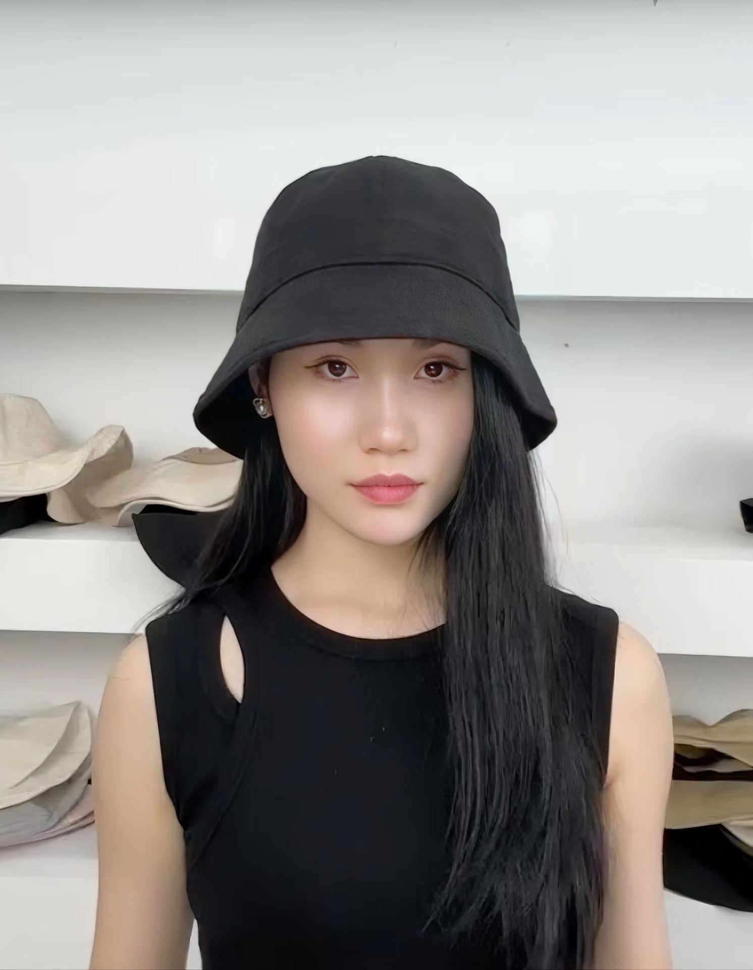 YF126-亚麻圆顶小檐盆帽