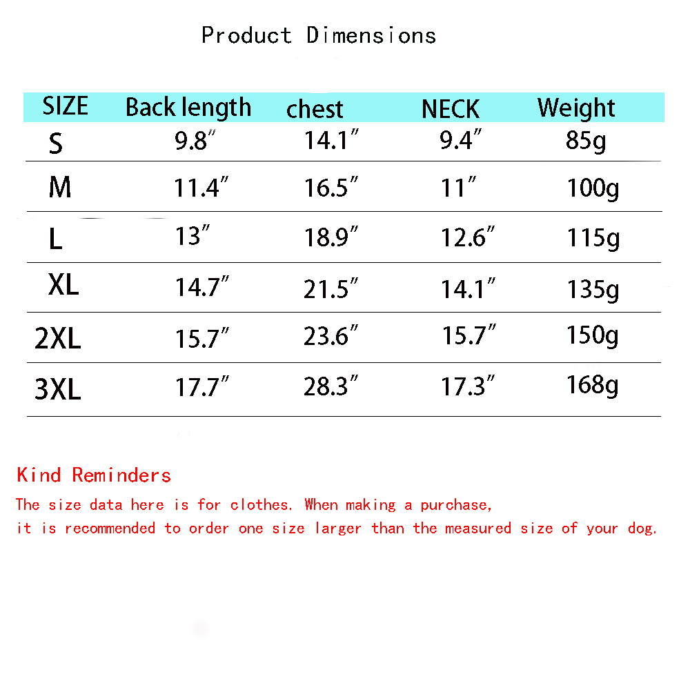马甲羽绒服英文尺码表