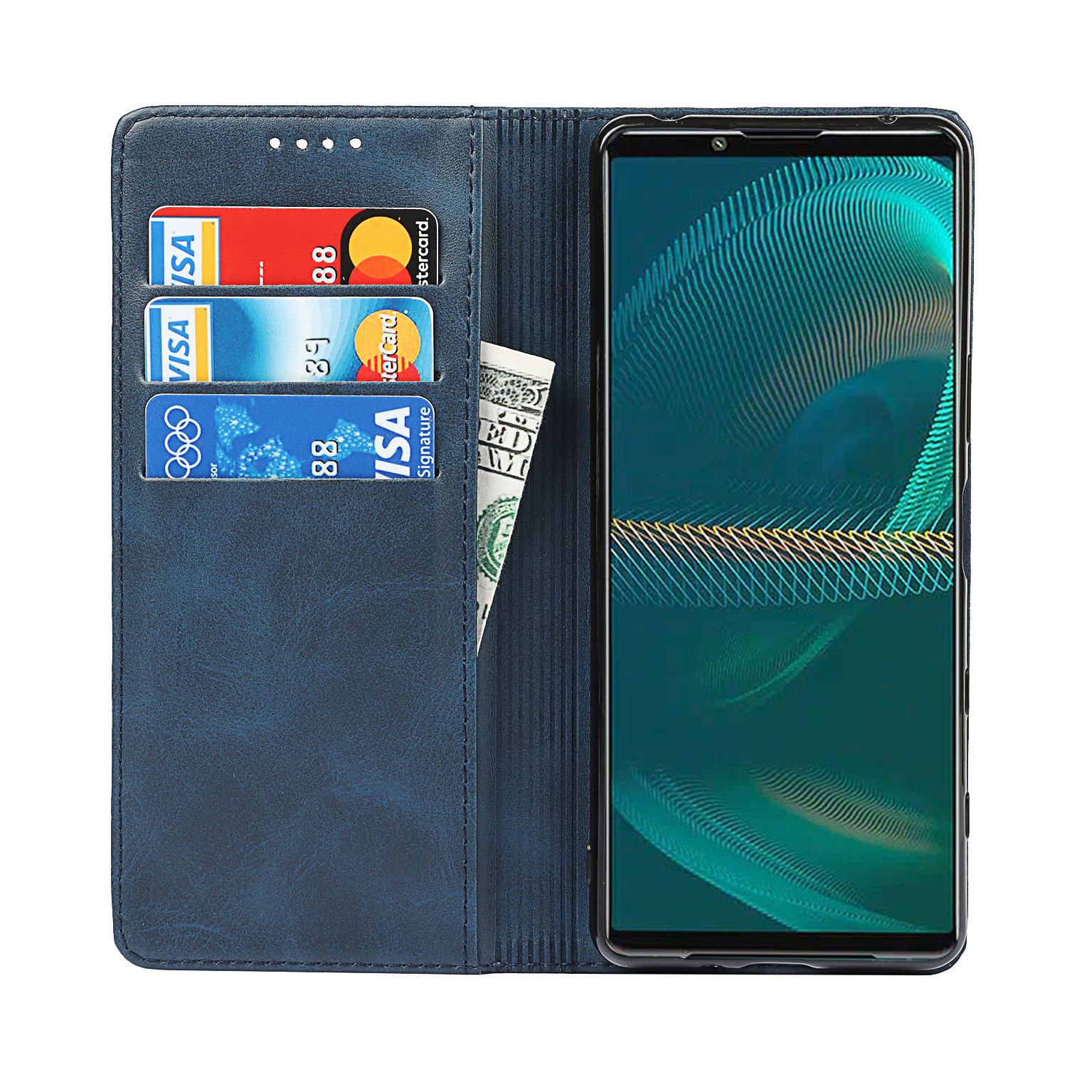 索尼 Xperia 5 III 小牛纹强磁皮套