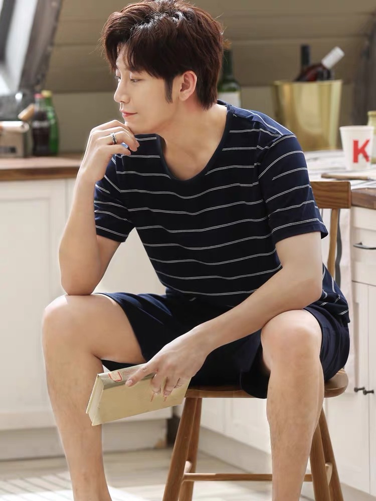 男士睡衣夏季短袖短裤详情图12