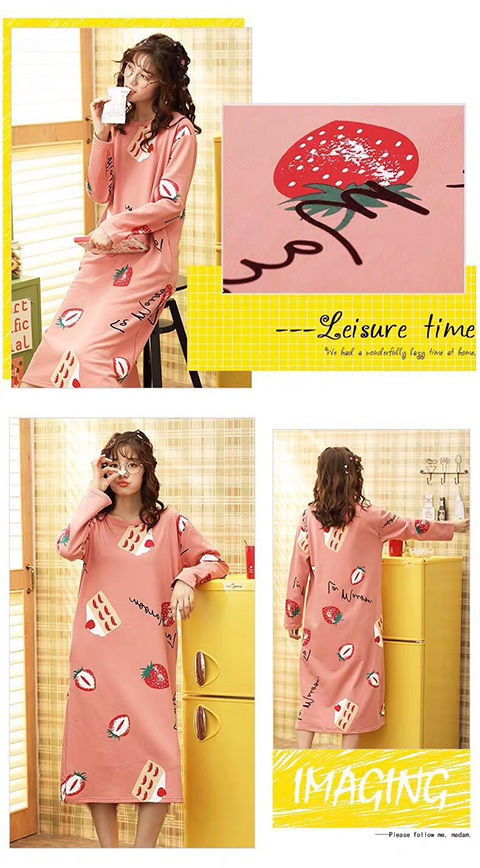 长袖睡裙详情图