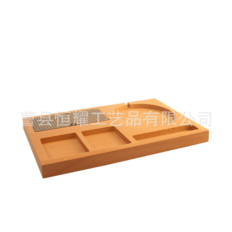 跨境新款榉木水壶托盘 实木桌面多用途收纳盘 酒店餐厅茶盘可定