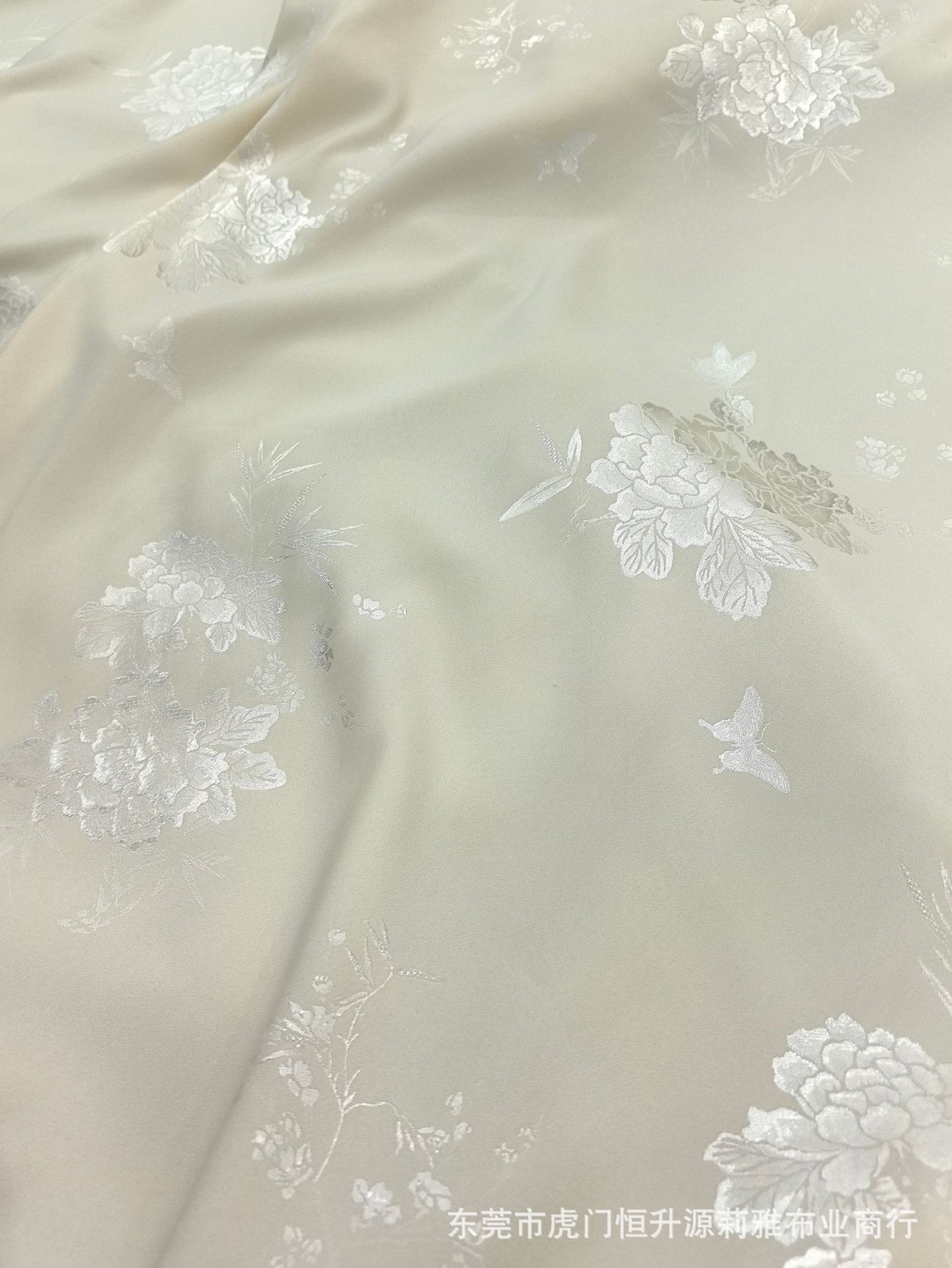 新款仿人丝涤双色提花面料 中式花朵提花秋冬外套衬衫