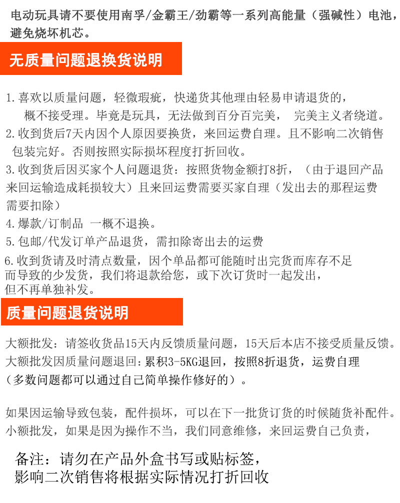 退换货说明1