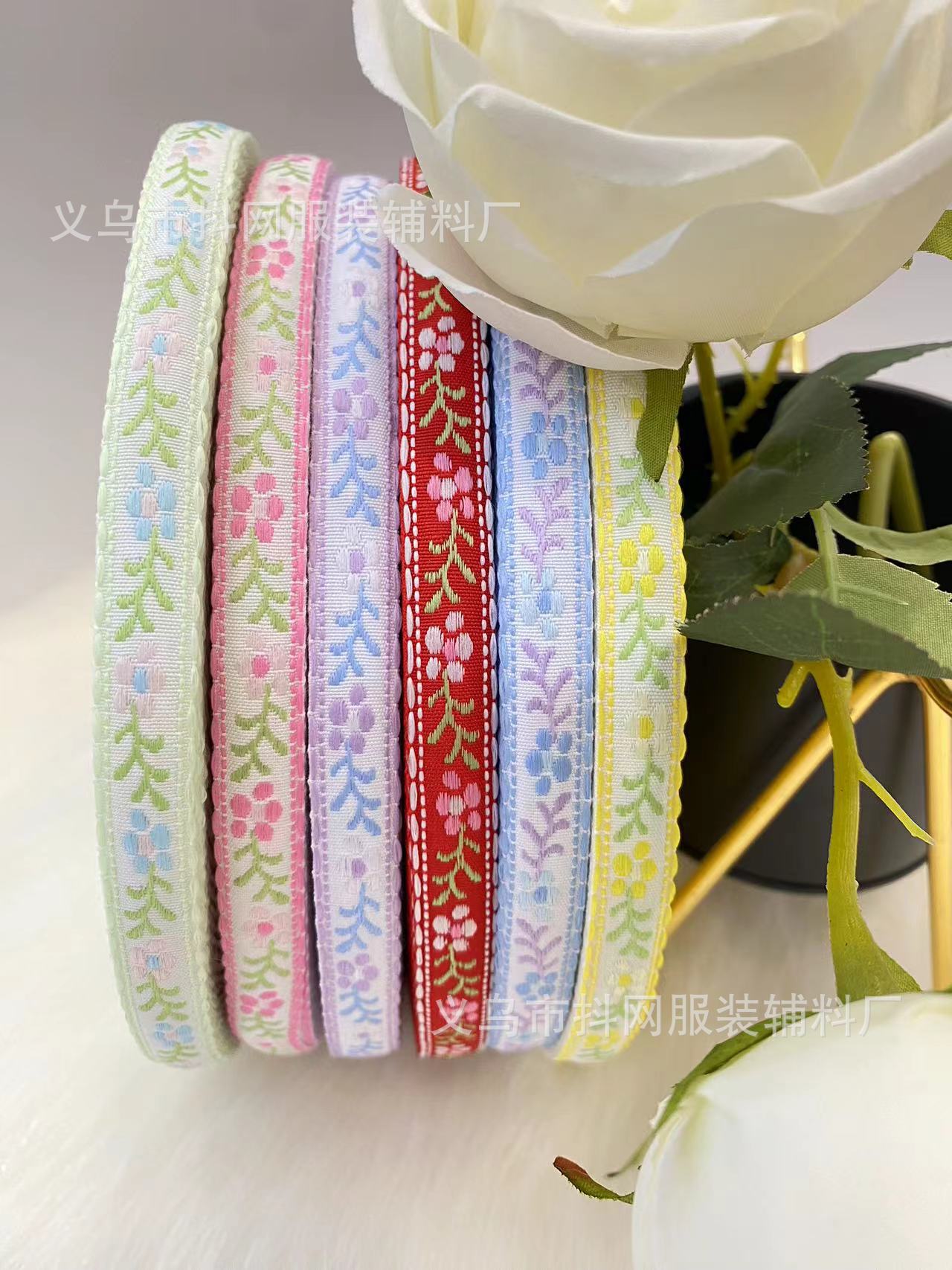 1.2cm提花刺绣手工DIY蝴蝶结织带