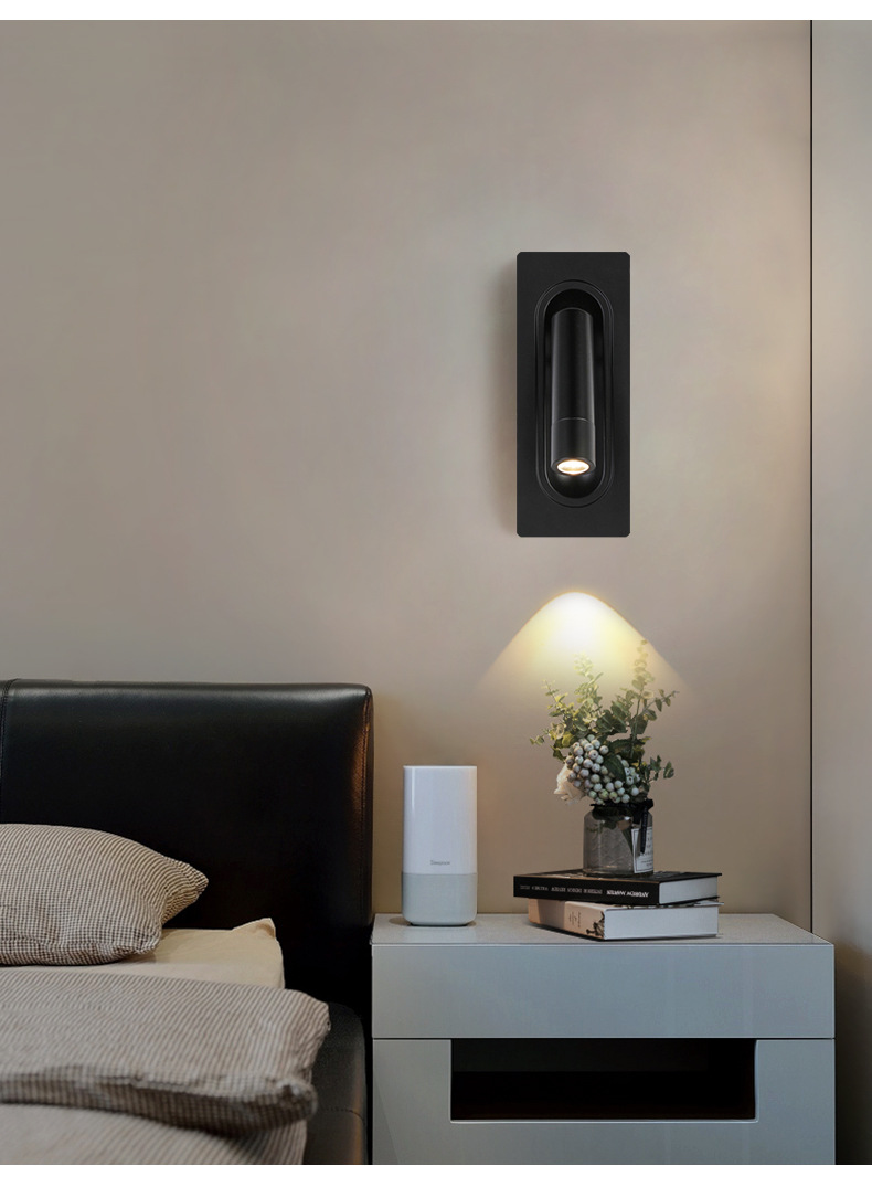 质享家酒店公寓LED氛围阅读灯壁 简约格调室内嵌入式床头壁灯可调