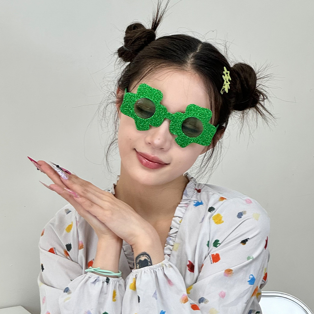 绿片三叶草眼镜