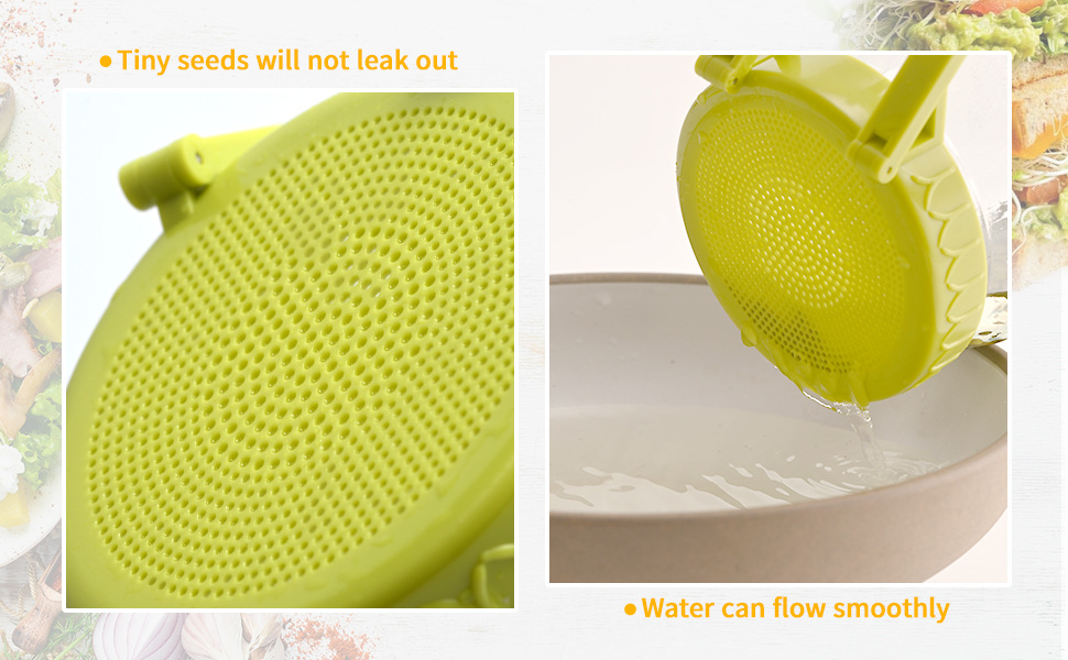 Close view of the hole of the plastic mesh, tiny seeds will not leak out