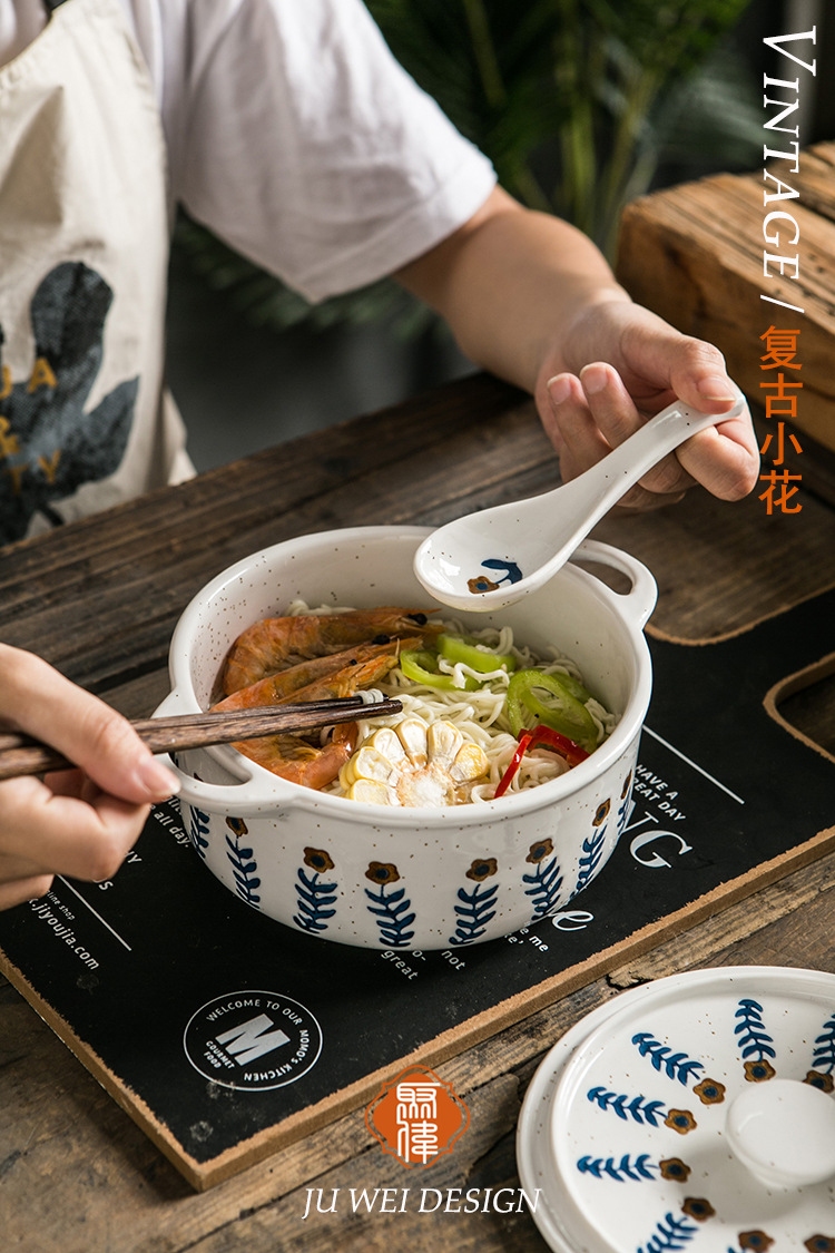 复古小花粗陶餐具