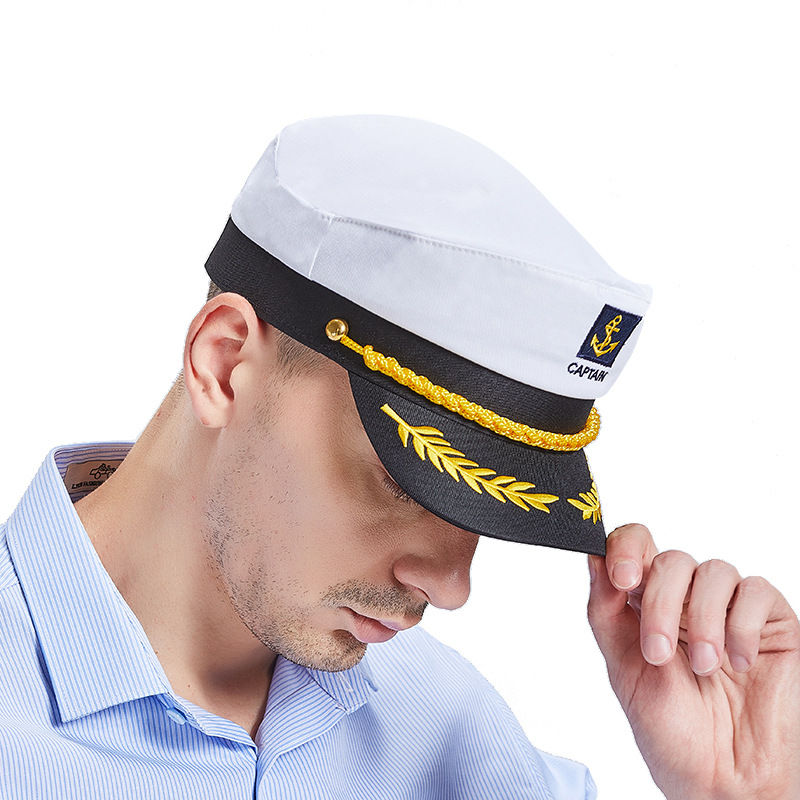 白色勾绳海军帽4.1