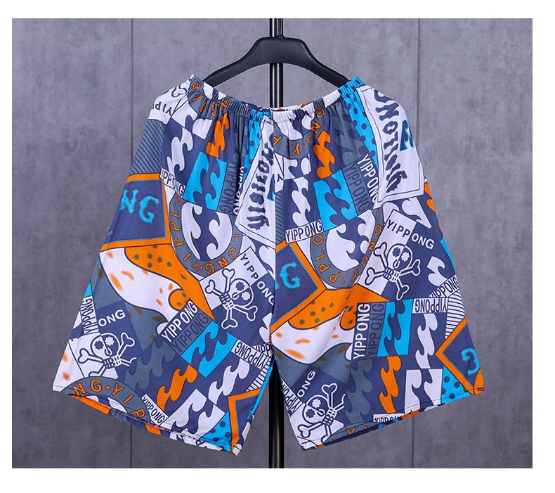 帮手描述图：新款棉绸春夏季男士棉绸睡裤可外穿人造棉五分裤薄款