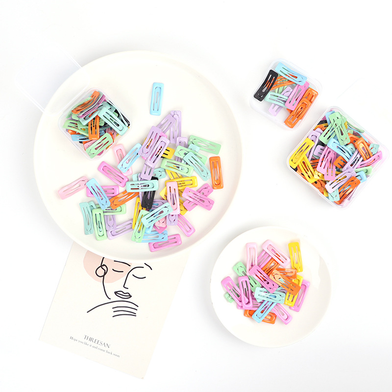 糖果色3cm迷你方形bb夹夏季儿童碎发马卡龙色边夹发饰刘海夹