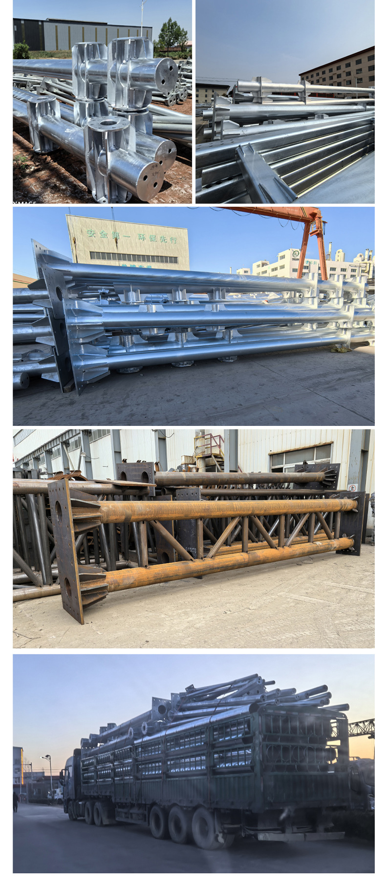 道路交通标志立杆,厂家监控红绿灯显示屏标杆,交通信号灯八角灯杆