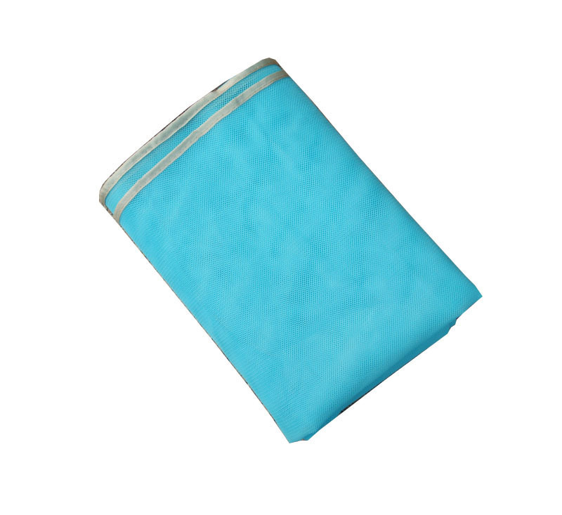 网纱沙滩垫湖蓝折叠图
