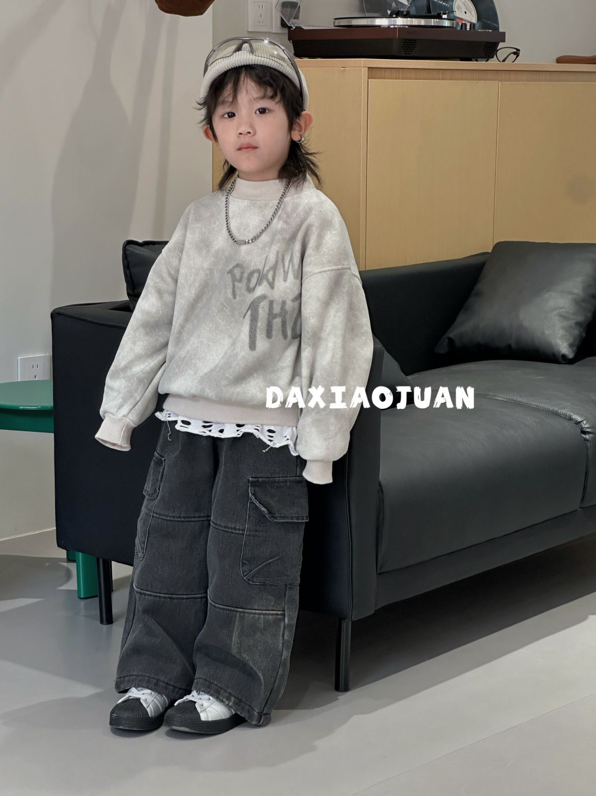 儿童加绒牛仔裤