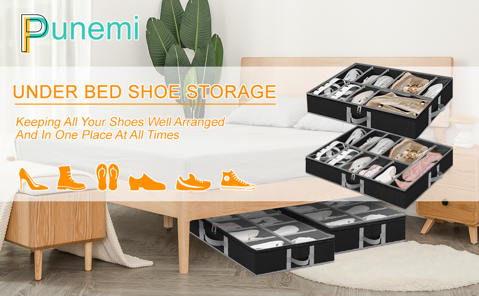 under bed shoe storage organizer bin