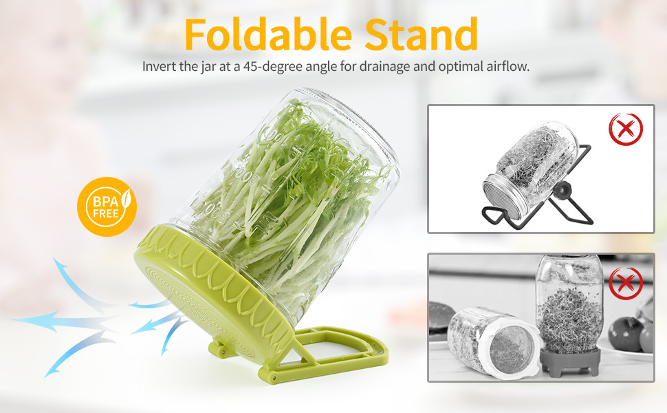 Inver the jar at a 45 degree angle for Optimal Seed Sprouting