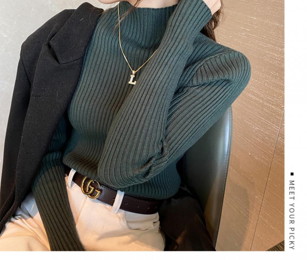 商品详情图_半高领毛衣打底衫女秋冬加厚2024年新款内搭白色