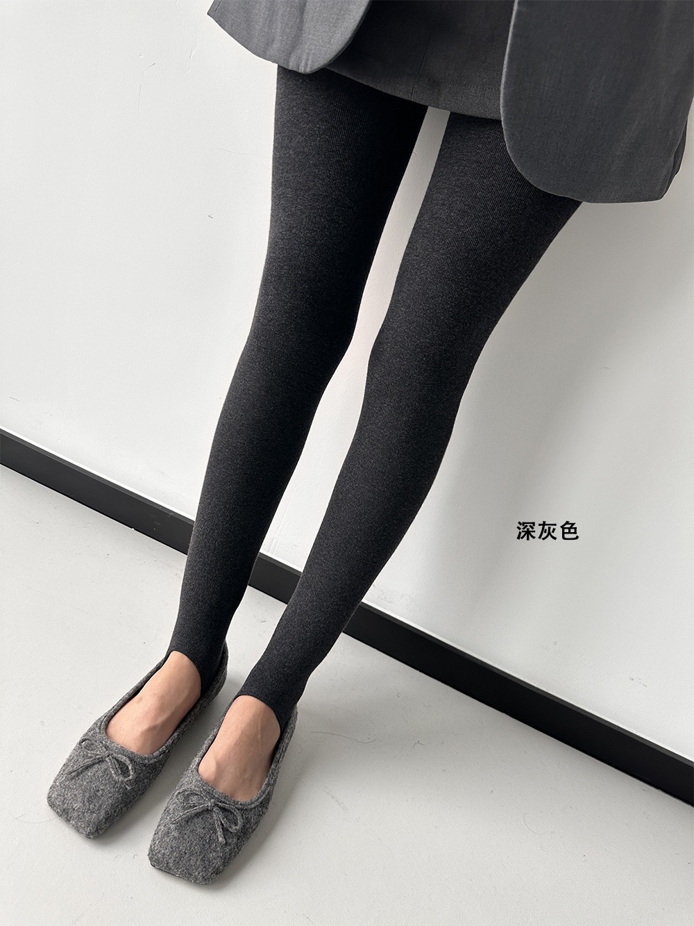 竖纹三个厚度 秋冬打底裤女不掉裆m*u加绒灰色压力连裤袜外穿