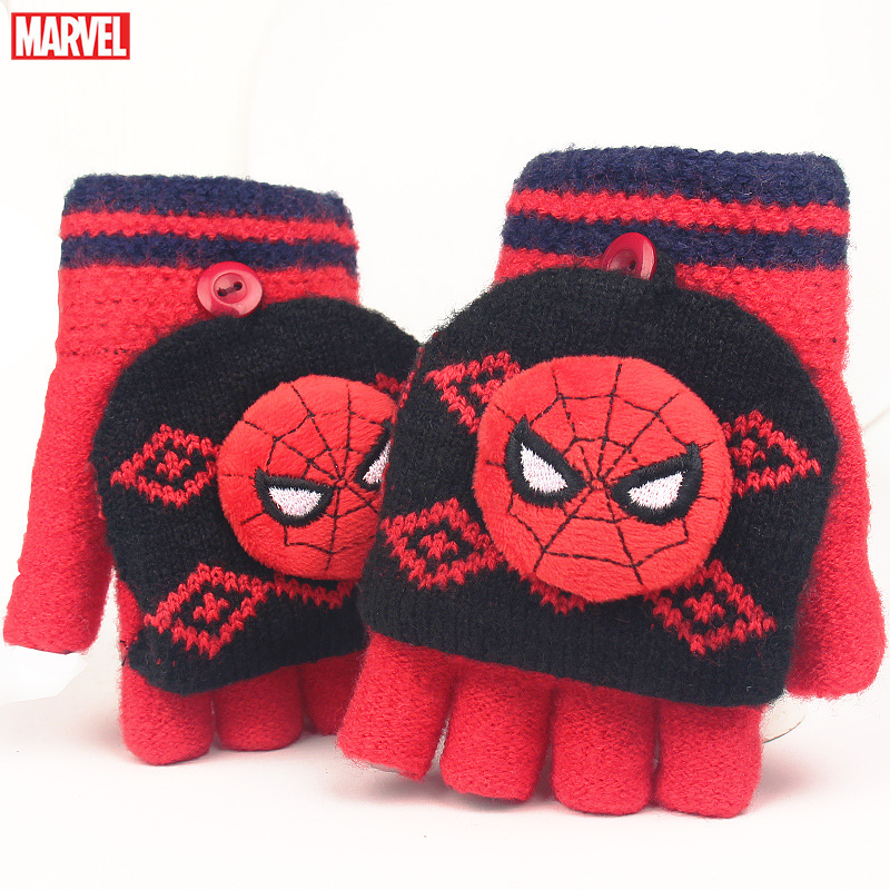 HM70096蜘蛛侠半指手套红黑色1