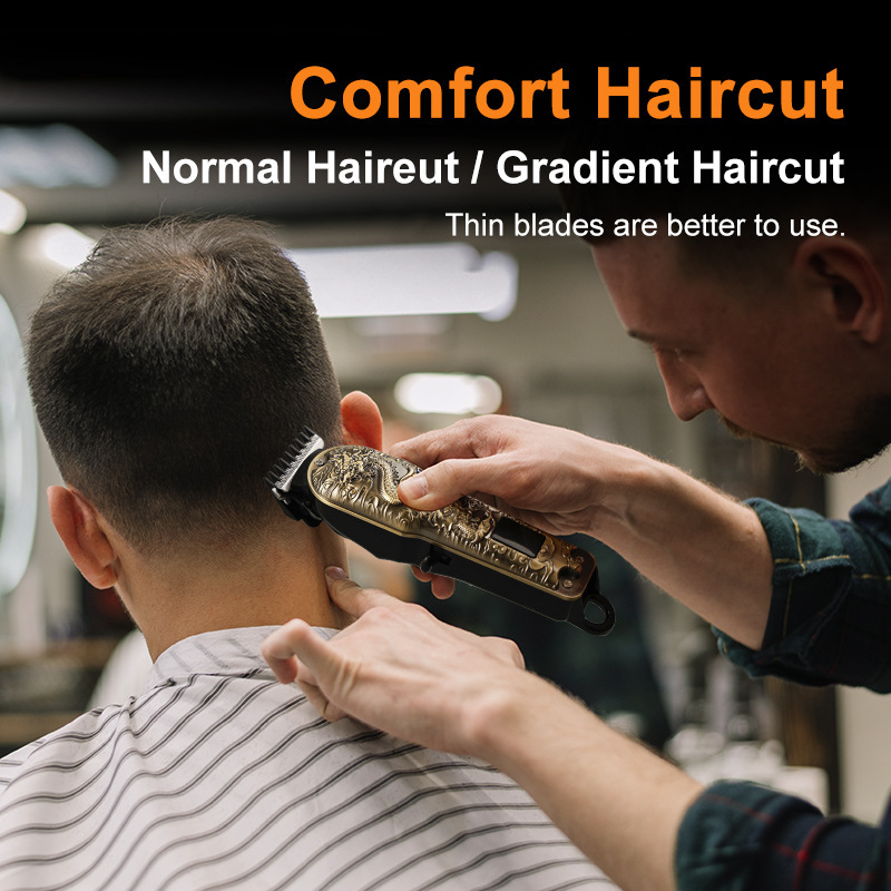 跨境新款剃头电推子专业理发器男士电动理发工具发廊雕刻电推剪_
